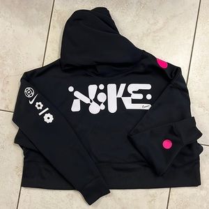 NIKE crop top hoodie black